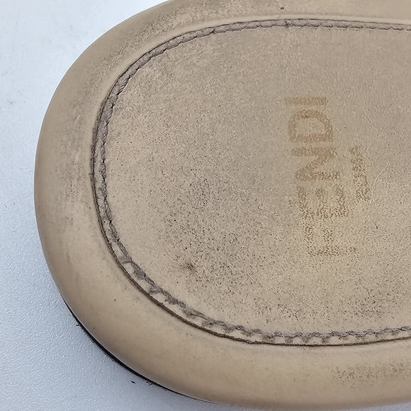 Fendi Baguette FF Leather Sandals Tan Size 39 (US 8.5) - Picture 13 of 15